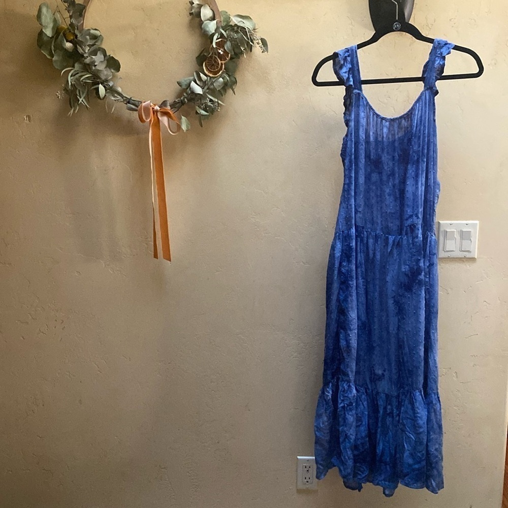 Sz S BB Dakota Steve Madden Blue Tie Dye Tiered Sundress w/Adj Straps BM108631 - Picture 2 of 8